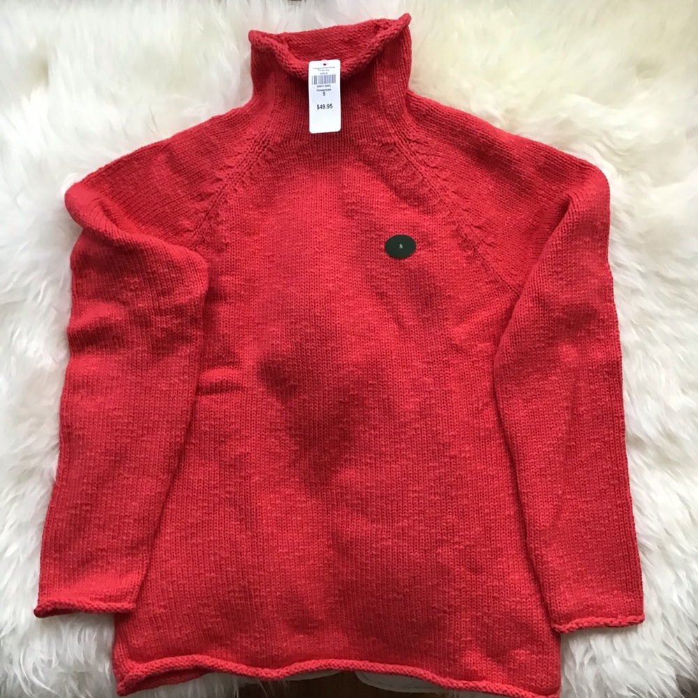 LL Bean Cottage Cotton Knit Sweater Pink Small NWT